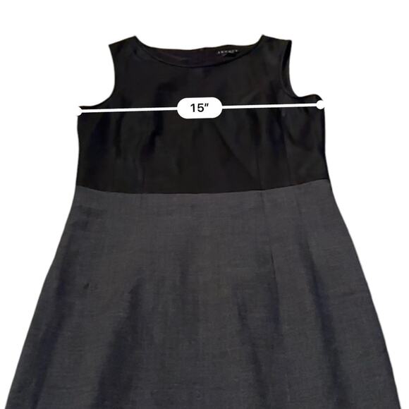 Theory Tirionne C Magistrate Charcoal & Black Leather Wool Sheath Dress Sz 6 NEW - Picture 9 of 12